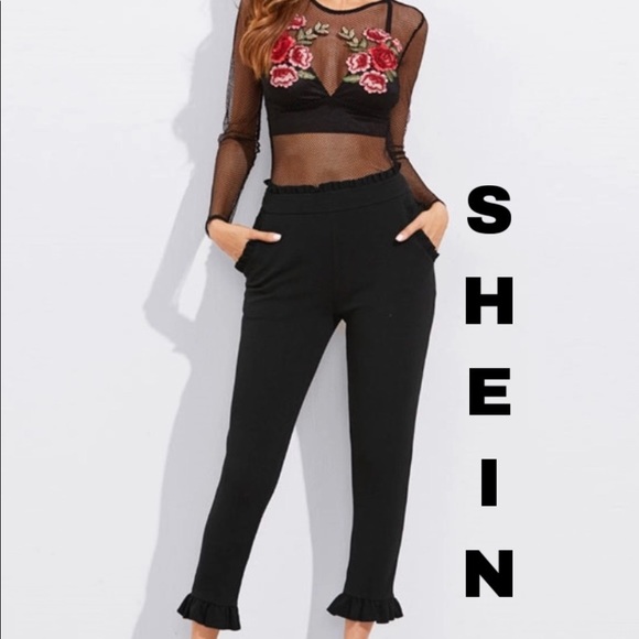 SHEIN Pants - NWOT cropped ruffle trousers
